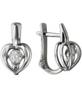 Серьги из белого золота Эстет 01S127964 с фианитами