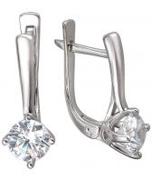 Серьги из белого золота Эстет 01S128529 с фианитами