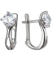 Серьги из белого золота Эстет 01S128530 с фианитами