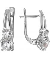 Серьги из белого золота Эстет 01S128531 с фианитами