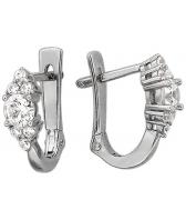 Серьги из белого золота Эстет 01S129307 с фианитами, фианитами Swarovski