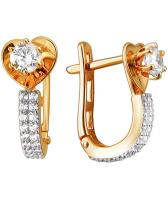 Золотые серьги Эстет 01S1310977R с фианитами