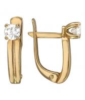 Золотые серьги Эстет 01S134406 с фианитами