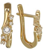 Золотые серьги Эстет 01S134418 с фианитами