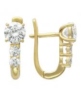 Золотые серьги Эстет 01S134878 с фианитами