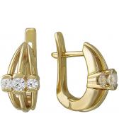 Золотые серьги Эстет 01S135529 с фианитами