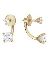 Золотые двухсторонние серьги Эстет 01S135955 с фианитами
