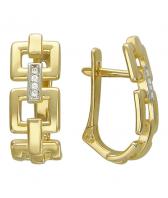 Золотые серьги Эстет 01S136529 с фианитами