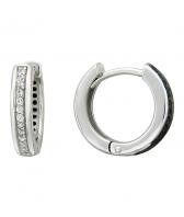 Серьги круглые из белого золота Эстет 01S225845 с фианитами