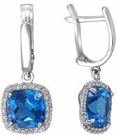 Серьги из белого золота Эстет 01S229808-1 с наноситалами, фианитами