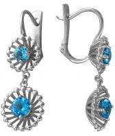 Серьги из белого золота Эстет 01S328006 с топазами