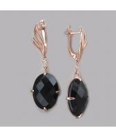 Золотые длинные серьги Эстет 01S4110119-1 с агатами, фианитами