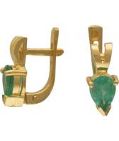 Сережки золотые с изумрудом Эстет 01S513250