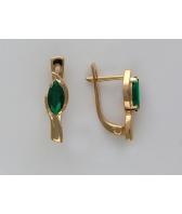 Сережки золотые с изумрудом Эстет 01S513927
