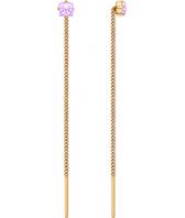 Золотые серьги-цепочки SOKOLOV 020607_s с фианитами