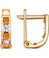 Детские золотые серьги СОКОЛОВ 021869_s с фианитами