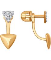 Золотые двухсторонние серьги SOKOLOV 026765_s с фианитами