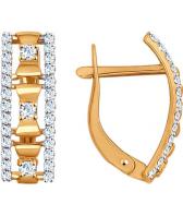 Золотые серьги SOKOLOV 027009_s с фианитами