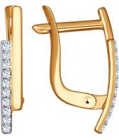Золотые серьги SOKOLOV 027156_s с фианитами