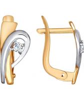 Золотые серьги SOKOLOV 027257_s с фианитами