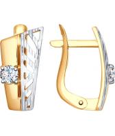 Золотые серьги SOKOLOV 027510_s с фианитами
