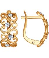 Золотые серьги SOKOLOV 027563_s с фианитами