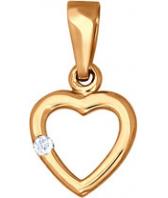 Золотой кулон SOKOLOV 032688_s c фианитом