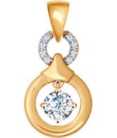 Золотой кулон SOKOLOV 034892_s c фианитом