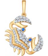 Золотой кулон SOKOLOV 034933_s c фианитом