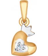Золотой кулон SOKOLOV 035015_s c фианитом
