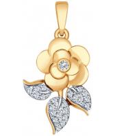 Золотой кулон SOKOLOV 035026_s c фианитом