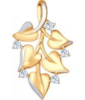 Золотой кулон SOKOLOV 035041_s c фианитом