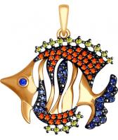 Золотой кулон SOKOLOV 035054_s c фианитом