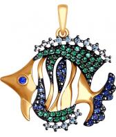 Золотой кулон SOKOLOV 035055_s c фианитом