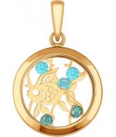 Золотой кулон SOKOLOV 035063_s c фианитом