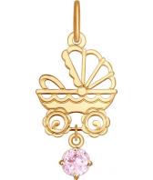 Золотой кулон SOKOLOV 035098_s c фианитом