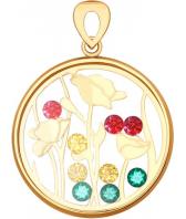 Золотой кулон SOKOLOV 035101_s c фианитом