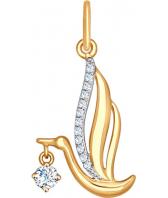 Золотой кулон SOKOLOV 035116_s c фианитом