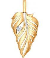 Золотой кулон SOKOLOV 035121_s c фианитом
