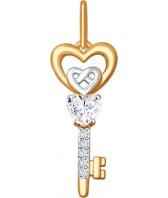 Золотой кулон SOKOLOV 035258_s c фианитом