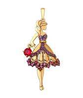 Золотой кулон SOKOLOV 035314_s c корундами