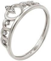 Серебряное кольцо корона Русское Золото 05012359-6 с фианитами