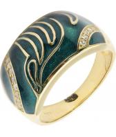 Серебряное кольцо Element47 by JV 05S2AZR164406CUGPRI с эмалью, цирконием