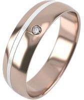 Золотое обручальное парное кольцо Graf Кольцов 06205KB-1BR/K с бриллиантом