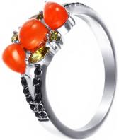 Серебряное кольцо Element47 by JV 1-112770-379900-7 с органическим агатом, цирконием
