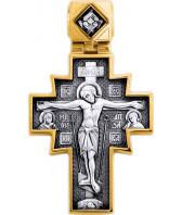 Мужской серебряный православный крестик с распятием Акимов 101.254