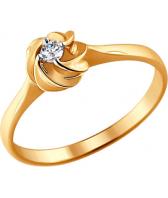 Золотое помолвочное кольцо SOKOLOV 1011422_s с бриллиантом