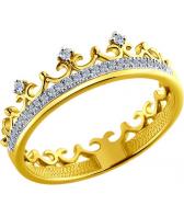 Золотое кольцо корона SOKOLOV 1011585_s с бриллиантами