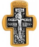 Мужской серебряный православный крестик с распятием с позолотой Акимов 101.005