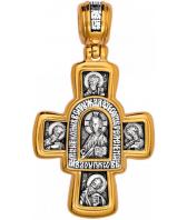 Мужской серебряный православный крест с позолотой Акимов 101.026